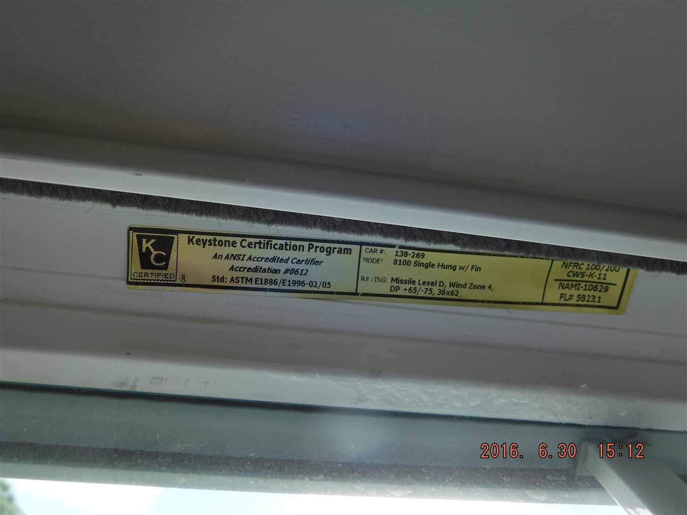 Impact rating label